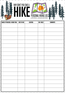 Take a Hike - Hiking Log Printable (2 pages)